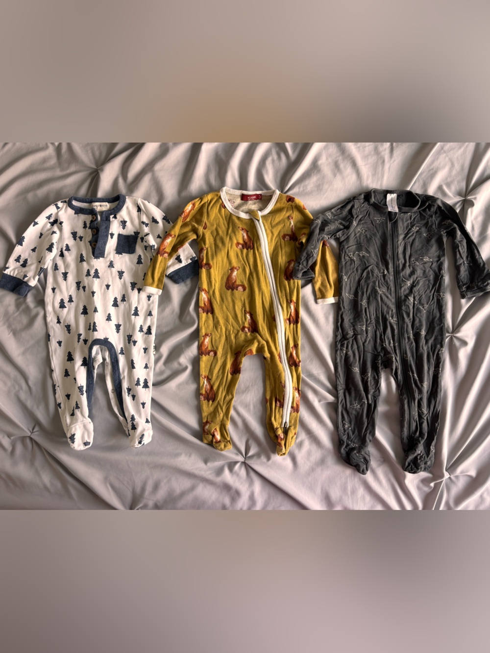 Boys 6-9 Month One Piece Footies Bundle of 3 Baby Boy Bundle